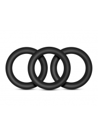 Набор из 3 черных эрекционных колец Black Small Penis Rings - Blush Novelties - в Новом Уренгое купить с доставкой