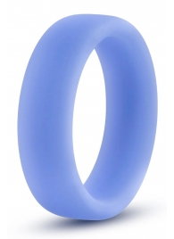 Голубое люминесцентное кольцо Silicone Glo Cock Ring - Blush Novelties - в Новом Уренгое купить с доставкой