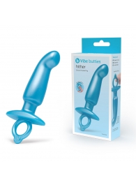 Голубая анальная пробка для массажа простаты Hither Silicone Prostate Plug - 14,3 см. - b-Vibe - в Новом Уренгое купить с доставкой