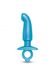 Голубая анальная пробка для массажа простаты Hither Silicone Prostate Plug - 14,3 см. - b-Vibe - в Новом Уренгое купить с доставкой