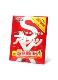 Утолщенный презерватив Sagami Xtreme FEEL LONG с точками - 1 шт. - Sagami - купить с доставкой в Новом Уренгое