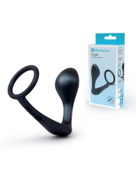 Черное эрекционное кольцо со стимулятором простаты Ringer Cock Ring   Plug - b-Vibe - в Новом Уренгое купить с доставкой