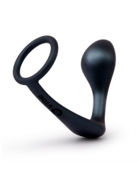 Черное эрекционное кольцо со стимулятором простаты Ringer Cock Ring   Plug - b-Vibe - в Новом Уренгое купить с доставкой