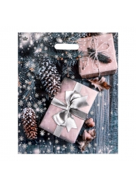 Новогодний пакет с принтом в виде подарков и вырубной ручкой (45х38 см) - Сима-Ленд - купить с доставкой в Новом Уренгое