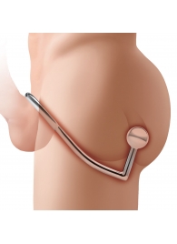 Кольцо на пенис с анальным стимулятором Stainless Steel Anal Hook   Cock Ring - BlueLine - в Новом Уренгое купить с доставкой