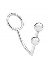 Кольцо на пенис с анальным стимулятором Two Bead Stainless Steel Anal Hook   Cock Ring - BlueLine - в Новом Уренгое купить с доставкой