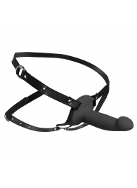 Черный полый страпон с вибрацией 2’’ Erection 28X Smooth Vibrating Silicone Penis Sheath - XR Brands - купить с доставкой в Новом Уренгое