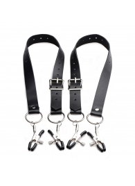 Ремни с зажимами для половых губ Spread Labia Spreader Straps with Clamps - XR Brands - купить с доставкой в Новом Уренгое