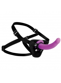 Лиловый поясной страпон Navigator Silicone G-Spot Dildo with Harness - 17,8 см. - XR Brands - купить с доставкой в Новом Уренгое