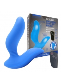 Синий вибромассажер простаты 3,5’’ Remote Control Curve P-spot Massager - 12 см. - Erokay - в Новом Уренгое купить с доставкой
