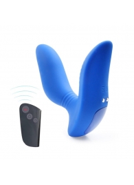 Синий вибромассажер простаты 3,5’’ Remote Control Curve P-spot Massager - 12 см. - Erokay - в Новом Уренгое купить с доставкой
