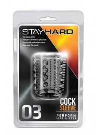 Прозрачная насадка с шипами и шишечками STAY HARD COCK SLEEVE 03 CLEAR - Blush Novelties - в Новом Уренгое купить с доставкой