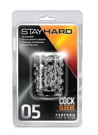 Прозрачная насадка с капельками STAY HARD COCK SLEEVE 05 CLEAR - Blush Novelties - в Новом Уренгое купить с доставкой