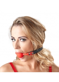 Силиконовый кляп-шар на чёрных ремешках Red Gag silicone - Orion - купить с доставкой в Новом Уренгое