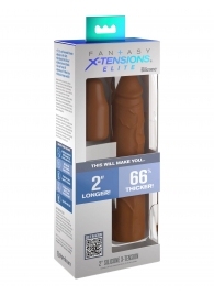Коричневая насадка на член 2  Silicone X-tension - 20,3 см. - Pipedream - в Новом Уренгое купить с доставкой