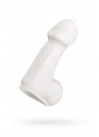 Белая свеча в форме пениса - 47 гр. - Pecado - купить с доставкой в Новом Уренгое
