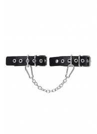Черные оковы из одного ремешка с люверсами - Pecado - купить с доставкой в Новом Уренгое