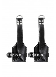 Черные подвесы с белой строчкой - Pecado - купить с доставкой в Новом Уренгое