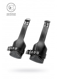 Черные подвесы с белой строчкой - Pecado - купить с доставкой в Новом Уренгое