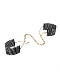 Чёрные дизайнерские наручники Desir Metallique Handcuffs Bijoux - Bijoux Indiscrets - купить с доставкой в Новом Уренгое