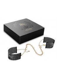 Чёрные дизайнерские наручники Desir Metallique Handcuffs Bijoux - Bijoux Indiscrets - купить с доставкой в Новом Уренгое