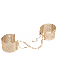 Дизайнерские золотистые наручники Desir Metallique Handcuffs Bijoux - Bijoux Indiscrets - купить с доставкой в Новом Уренгое