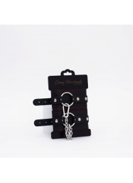 Черно-красные кожаные оковы - Crazy Handmade - купить с доставкой в Новом Уренгое