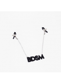 Зажимы на соски с кожаной подвеской BDSM - Crazy Handmade - купить с доставкой в Новом Уренгое
