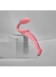 Розовый безремневой страпон Strap-on-me Semi-Realistic Bendable Strap-On size S - Strap-on-me - купить с доставкой в Новом Уренгое