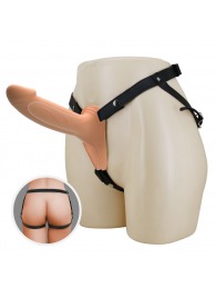 Телесный полый мужской страпон London - 16,8 см. - Baile - купить с доставкой в Новом Уренгое