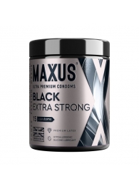 Черные утолщенные презервативы MAXUS Extra Strong с железным кейсом - 15 шт. - Maxus - купить с доставкой в Новом Уренгое