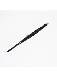 Черный ажурный чокер с золотистой фурнитурой - Crazy Handmade - купить с доставкой в Новом Уренгое