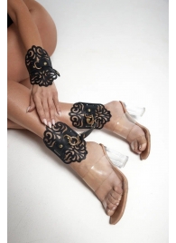 Черный фигурные оковы с золотистой фурнитурой - Crazy Handmade - купить с доставкой в Новом Уренгое