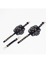 Черный фигурные оковы с золотистой фурнитурой - Crazy Handmade - купить с доставкой в Новом Уренгое