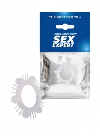 Эластичное эрекционное кольцо с шипиками и шариками - Sex Expert - в Новом Уренгое купить с доставкой
