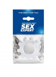 Прозрачное эрекционное кольцо со стимулирующими шариками - Sex Expert - в Новом Уренгое купить с доставкой