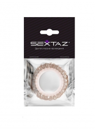 Эрекционное кольцо с бежевыми «ресничками» - Sextaz - в Новом Уренгое купить с доставкой
