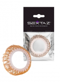 Эрекционное кольцо с бежевыми «ресничками» - Sextaz - в Новом Уренгое купить с доставкой
