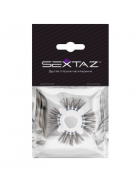 Эластичное эрекционное кольцо с черными «ресничками» - Sextaz - в Новом Уренгое купить с доставкой
