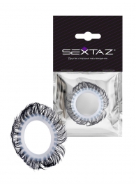 Эластичное эрекционное колечко с черными «ресничками» - Sextaz - в Новом Уренгое купить с доставкой