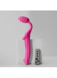 Ярко-розовый безремневой страпон Strap-on-me Vibrating Bendable Strap-On size XL - Strap-on-me - купить с доставкой в Новом Уренгое