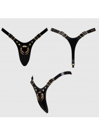 Черный пояс для фиксации насадок Strap-On-Me Leatherette Harness Fabulous - Strap-on-me - купить с доставкой в Новом Уренгое