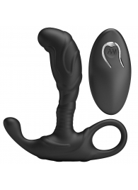 Черный изогнутый массажёр простаты с вибрацией и пультом ДУ - Baile - в Новом Уренгое купить с доставкой