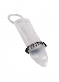 Закрытая насадка на пенис с подхватом мошонки и стимулирующими «ресничками» - Sextaz - в Новом Уренгое купить с доставкой