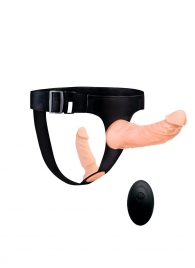 Женский страпон с 2 насадками, вибрацией и пультом ДУ - Erowoman-Eroman - купить с доставкой в Новом Уренгое