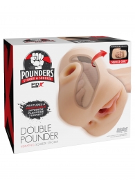 Телесный мастурбатор с вибрацией Double Pounder Vibrating Squeeze Stroker - Pipedream - в Новом Уренгое купить с доставкой