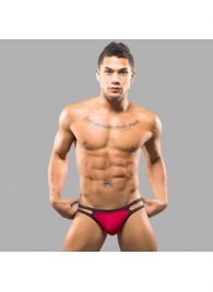 Красные мужские трусы-стринги с 2 боковыми бретелями - Romeo Rossi купить с доставкой