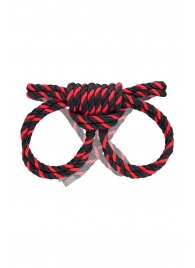 Черно-красные наручники-оковы ’’Узел-омега’’ из хлопковой веревки - Pecado - купить с доставкой в Новом Уренгое