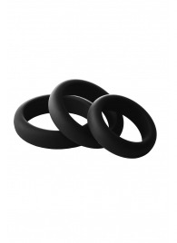 Набор из 3 черных эрекционных колец Smooth Silicone Cockring Pack - Dream Toys - в Новом Уренгое купить с доставкой