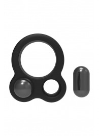 Черное эрекционное кольцо с утяжелителями Cockring Dual Weight - Dream Toys - в Новом Уренгое купить с доставкой